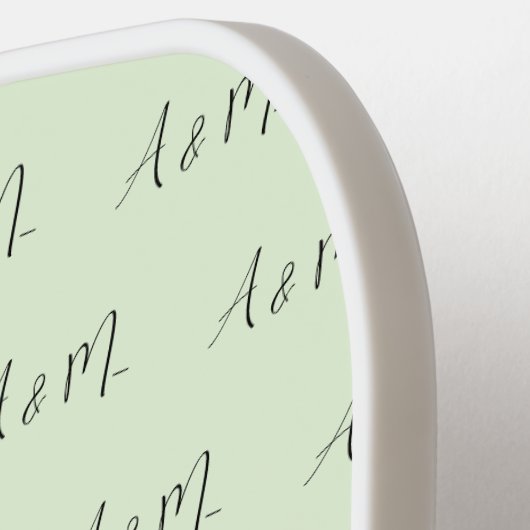 Benutzerdefiniertes Monogramm-Muster und Text Pickleball Schläger (Linke Seite)