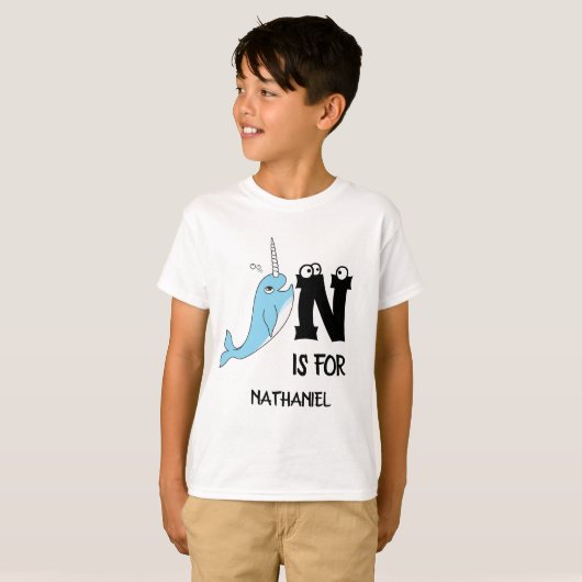 Benutzerdefiniertes Monogramm N ist für den niedli T-Shirt (Vorne ganz)