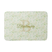 Benutzerdefiniertes Monogramm Name Art Fern Leaf M Badematte (Vorderseite)