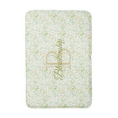 Benutzerdefiniertes Monogramm Name Art Fern Leaf M Badematte (Vorderseite Vertikal)