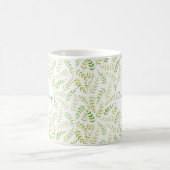 Benutzerdefiniertes Monogramm Name Art Fern Leaf M Kaffeetasse (Mittel)