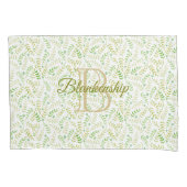 Benutzerdefiniertes Monogramm Name Art Fern Leaf M Kissenbezug (Vorderseite-Links)