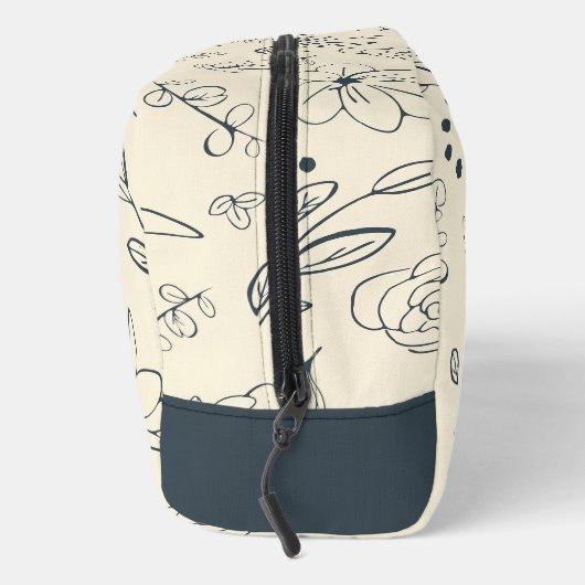 Benutzerdefiniertes Monogramm Name Charcocreme Flo Waschbeutel (Rechts)