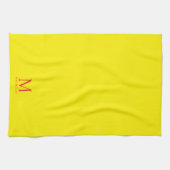 Benutzerdefiniertes Monogramm Name Elegant Hellgel Geschirrtuch (Horizontal)