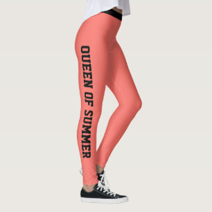 Benutzerdefiniertes Monogramm Name Elegant Koralle Leggings