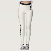 Benutzerdefiniertes Monogramm Name Elegant Solides Leggings (Vorderseite)
