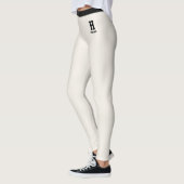 Benutzerdefiniertes Monogramm Name Elegant Solides Leggings (Links)