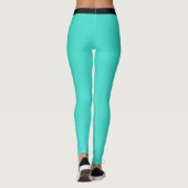 Benutzerdefiniertes Monogramm Name Elegant Türkis Leggings (Rückseite)