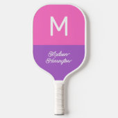 Benutzerdefiniertes Monogramm, Name & Farbe Pickle Pickleball Schläger (Vorderseite)