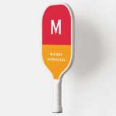 Benutzerdefiniertes Monogramm, Name & Farbe Pickle Pickleball Schläger (Links)