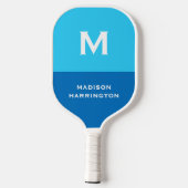 Benutzerdefiniertes Monogramm, Name & Farbe Pickle Pickleball Schläger (Rückseite)