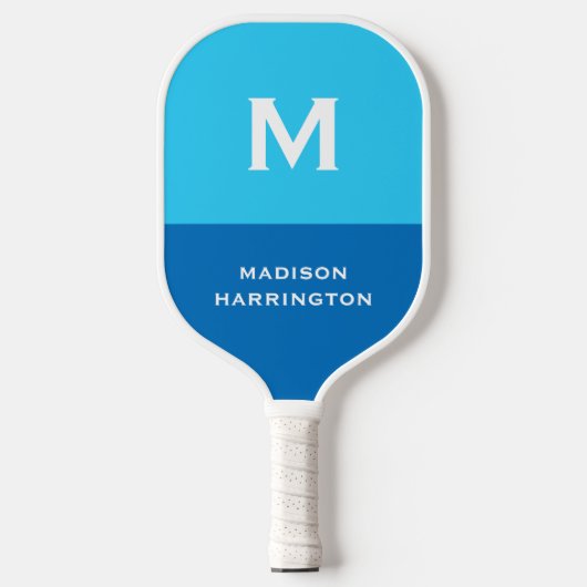 Benutzerdefiniertes Monogramm, Name & Farbe Pickle Pickleball Schläger (Vorderseite)
