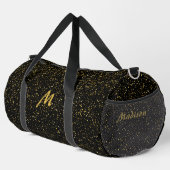 Benutzerdefiniertes Monogramm & Name Faux Glitter Duffle Bag (Rechte Ecke)