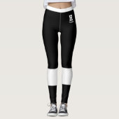 Benutzerdefiniertes Monogramm Name Klassisch Schwa Leggings (Vorderseite)