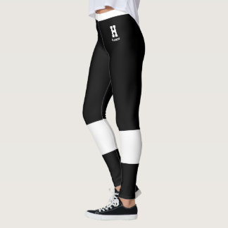Benutzerdefiniertes Monogramm Name Klassisch Schwa Leggings