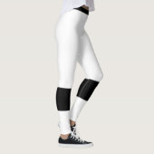 Benutzerdefiniertes Monogramm Name Klassisch Weiß  Leggings (Rechts)