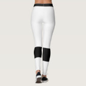 Benutzerdefiniertes Monogramm Name Klassisch Weiß  Leggings (Rückseite)