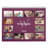 Benutzerdefiniertes Monogramm Name Magenta Lila Fo Kalender (Titelbild)