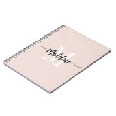 Benutzerdefiniertes Monogramm Name Moderne Schrift Notizblock (Linke Seite)