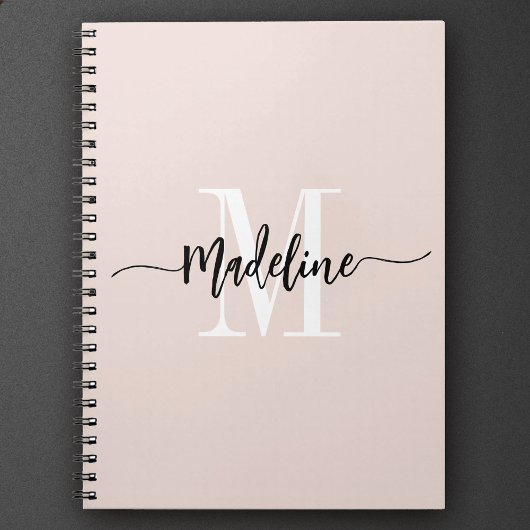 Benutzerdefiniertes Monogramm Name Moderne Schrift Notizblock