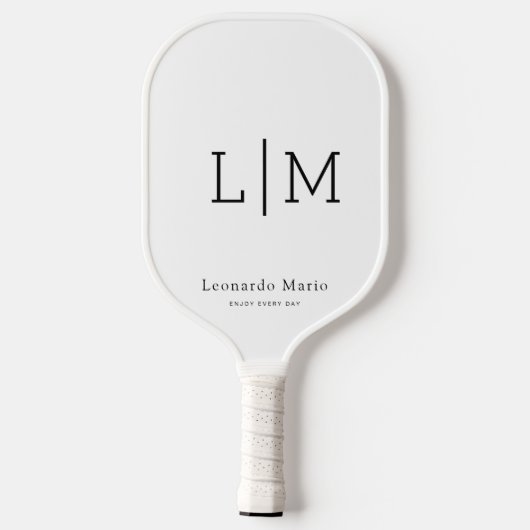 Benutzerdefiniertes Monogramm Name Pickleball Schläger (Rückseite)