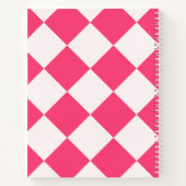Benutzerdefiniertes Monogramm Name Pink & Weiß Geo Notizblock (Rückseite)