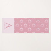 Benutzerdefiniertes Monogramm Name rosa Muster Yogamatte (Vorderseite (Horizontal))