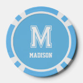 Benutzerdefiniertes Monogramm, Name und Farbeingab Pokerchips (Rückseite)