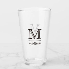 Benutzerdefiniertes Monogramm, Name und Farbpint-G Glas