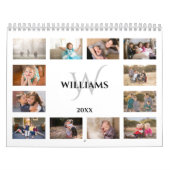 Benutzerdefiniertes Monogramm Name Weiß Foto Kalender (Titelbild)