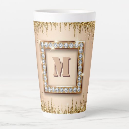Benutzerdefiniertes Monogramm Namensdesign ✨ Milchtasse (Vorderseite)
