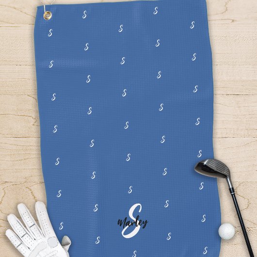 Benutzerdefiniertes Monogramm Namensinitial-Muster Golfhandtuch