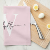 Benutzerdefiniertes Monogramm-Namensskript für das Geschirrtuch (Viertel Falte)