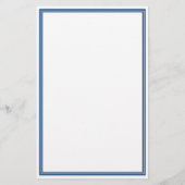 Benutzerdefiniertes Monogramm Navy Blau Rand Briefpapier (Rückseite)