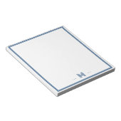 Benutzerdefiniertes Monogramm Navy Blau Rand Notizblock (angewinkelt)
