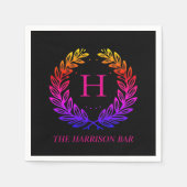 Benutzerdefiniertes Monogramm Neonfarbverlauf Lorb Serviette (Vorderseite)