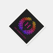 Benutzerdefiniertes Monogramm Neonfarbverlauf Lorb Serviette (Ecke)