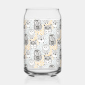 Benutzerdefiniertes Monogramm Niedliches Owl-Muste Dosenglas (Rückseite)