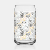 Benutzerdefiniertes Monogramm Niedliches Owl-Muste Dosenglas (Links)