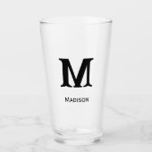 Benutzerdefiniertes Monogramm oder Namens-Bierglas Glas (Vorderseite)