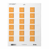 Benutzerdefiniertes Monogramm. Orange und White Po Adressaufkleber (Vorne)