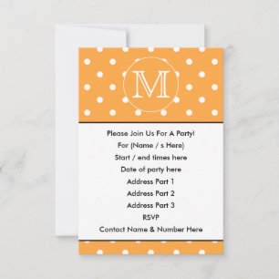 Benutzerdefiniertes Monogramm Orange und White Po Einladung