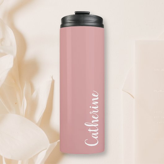 Benutzerdefiniertes Monogramm, orchid pink mit Skr Thermosbecher