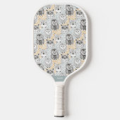 Benutzerdefiniertes Monogramm-Owl-Muster Pickleball Schläger (Rückseite)