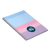 Benutzerdefiniertes Monogramm Pastellrosa & Blau S Notizblock (Rechte Seite)
