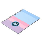 Benutzerdefiniertes Monogramm Pastellrosa & Blau S Notizblock (Linke Seite)
