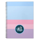 Benutzerdefiniertes Monogramm Pastellrosa & Blau S Notizblock (Vorderseite)