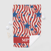 Benutzerdefiniertes Monogramm Patriotisches Golfha Golfhandtuch (Insitu)