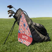 Benutzerdefiniertes Monogramm Patriotisches Golfha Golfhandtuch (Gras)