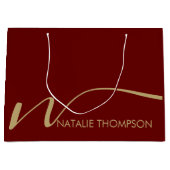 Benutzerdefiniertes Monogramm Personalisiert mit N Große Geschenktüte (Vorderseite)